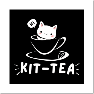 Kit-Tea Funny Cat in a Cup Posters and Art